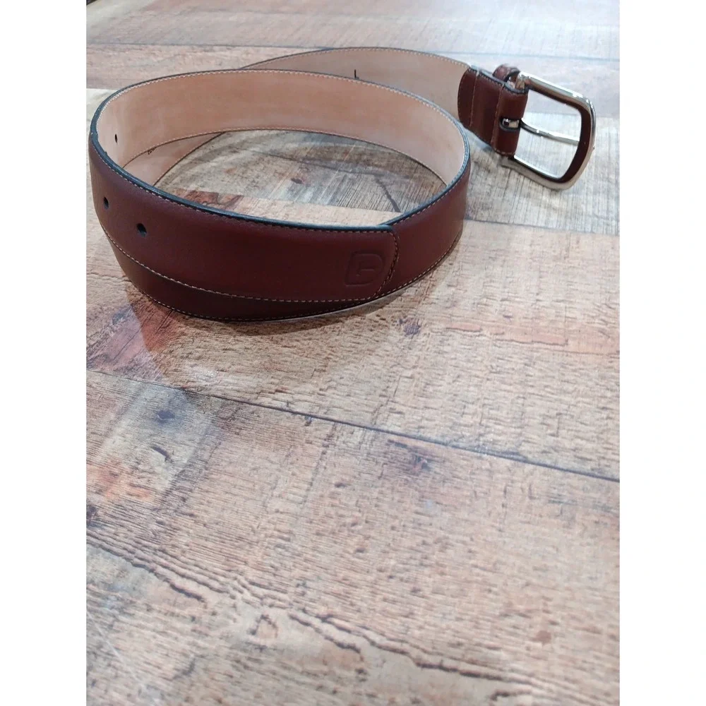 Tecovas Cowboy Western Handmade Calfskin Belt Men's Brown  ‎ size Large 5 Hole